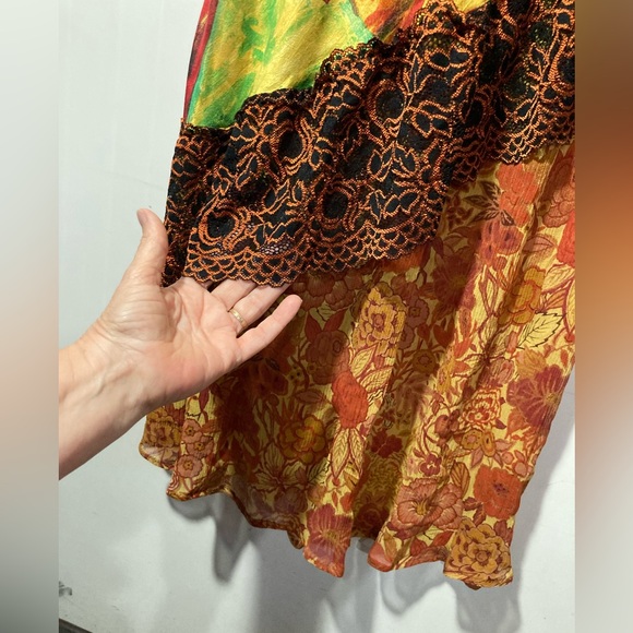 URU Stunning Silk Sleeveless Cocktail Dress Asymmetrical Tier URU Small/Medium - Picture 8 of 16